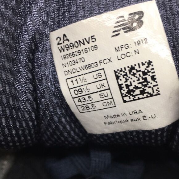 NWT Women’s New Balance MADE in USA 990v5 Core in Navy. Size 11 1/2 Narrow - Picture 14 of 17